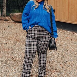 THE BOLTON HIGH WAIST PLAID PANTS CURVES